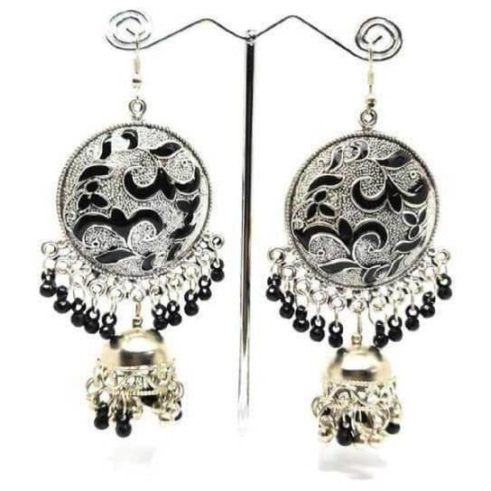 Muskan Fancy Handmade Chandbali Style Jhumka with Beaded Earrings