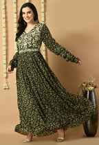 Joban Fashion Green Chinnon Kurta Set