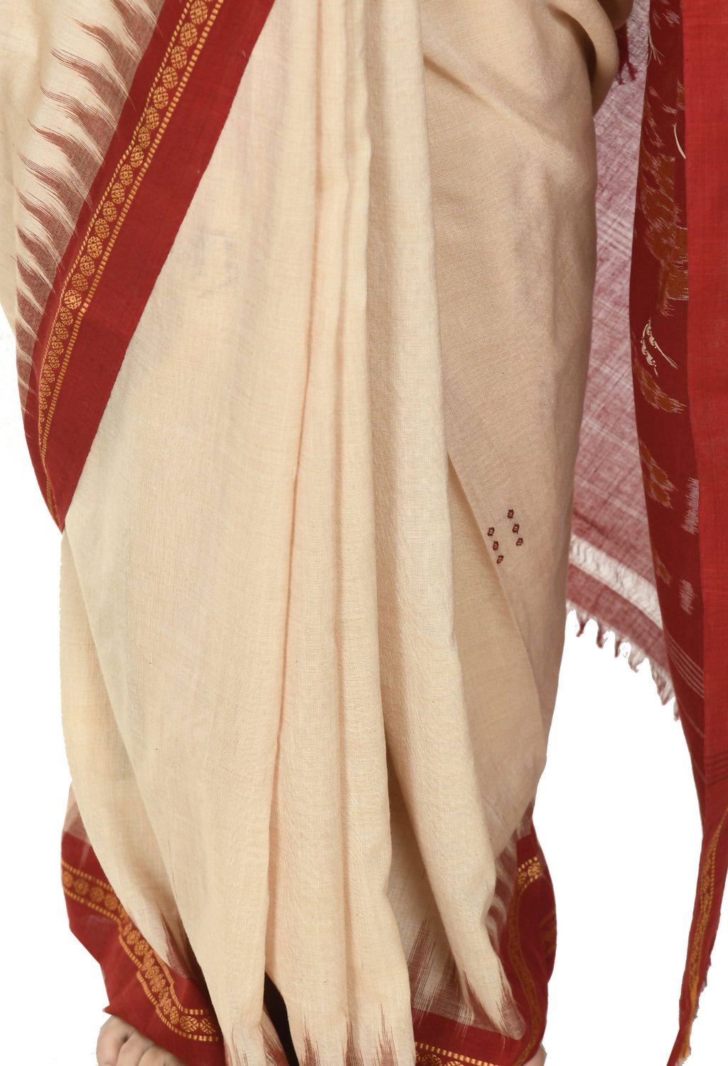 Vamika Sambalpuri Ikat Cotton Special Buti Tasrite & Maroon Saree