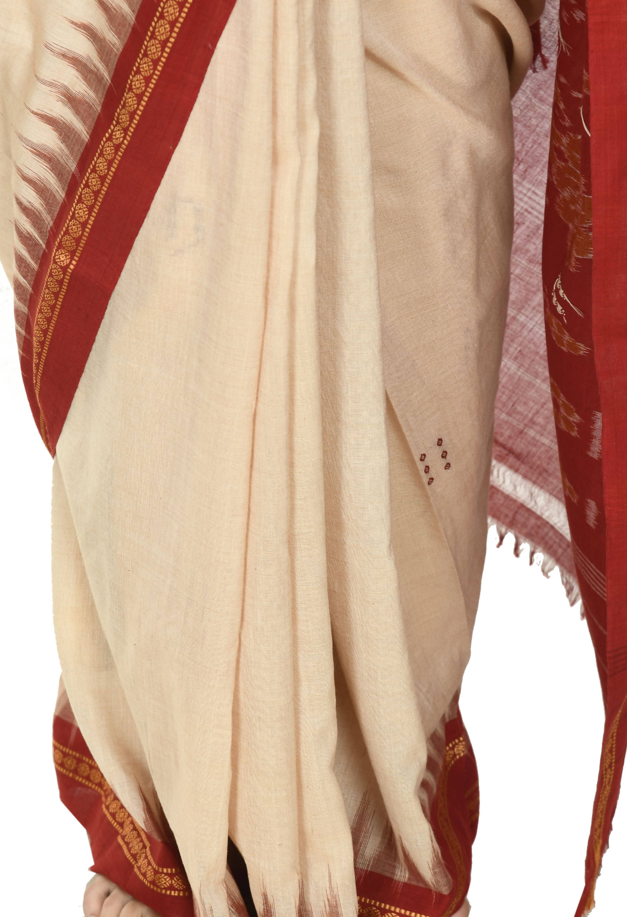Vamika Sambalpuri Ikat Cotton Special Buti Tasrite & Maroon Saree