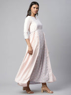 Ahalyaa Women Pink Crepe Khari Print Dress - Distacart