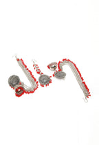 Mominos Fashion Johar Kamal Bahubali Red Beads Earrings With Tikka - Distacart