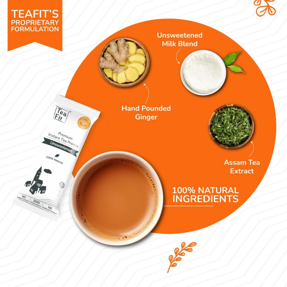 TeaFit AM/PM Wellness No Sugar Tea Premix - Ginger Tea & Turmeric Latte - Distacart