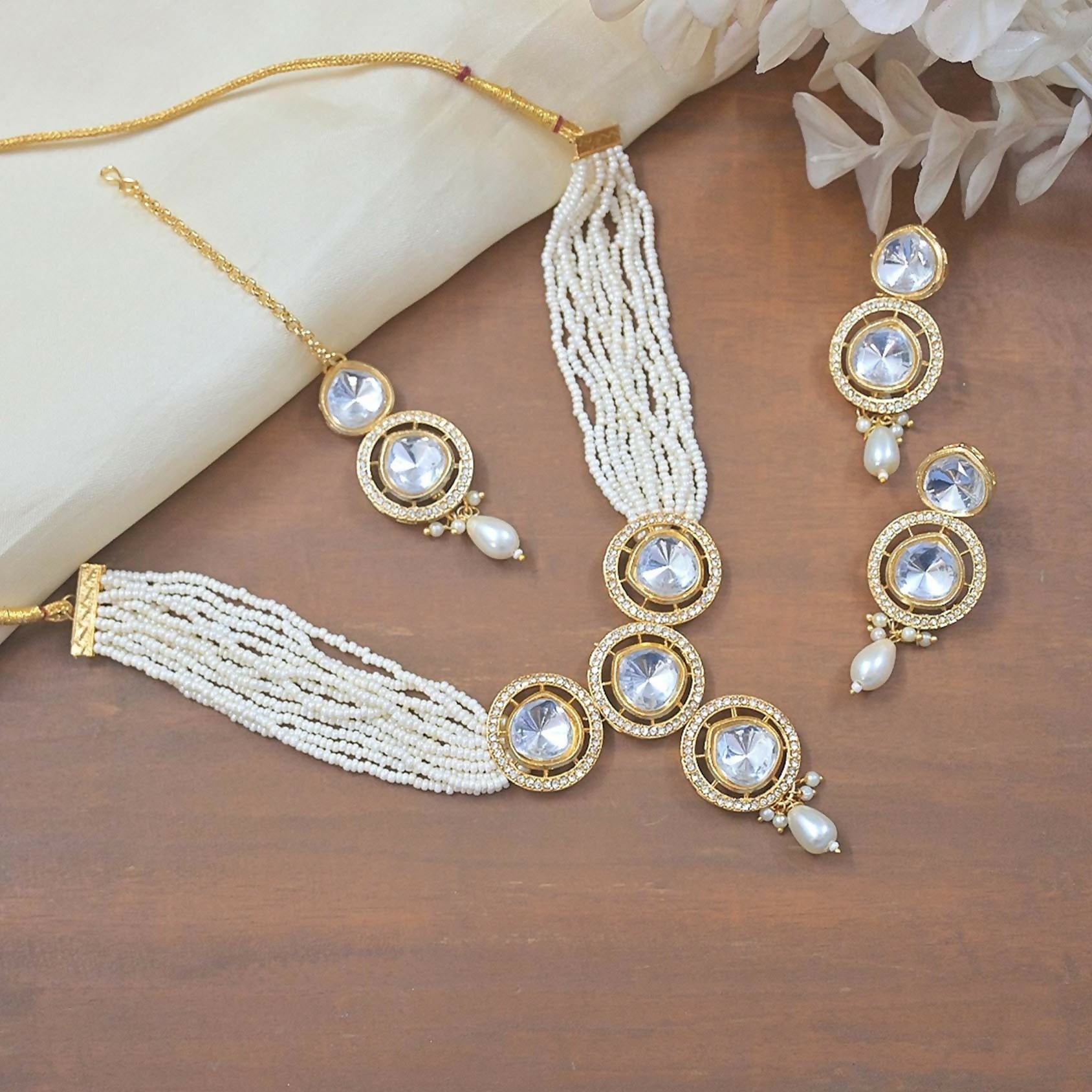 Joban Fashion Copper Polki Pearl Choker