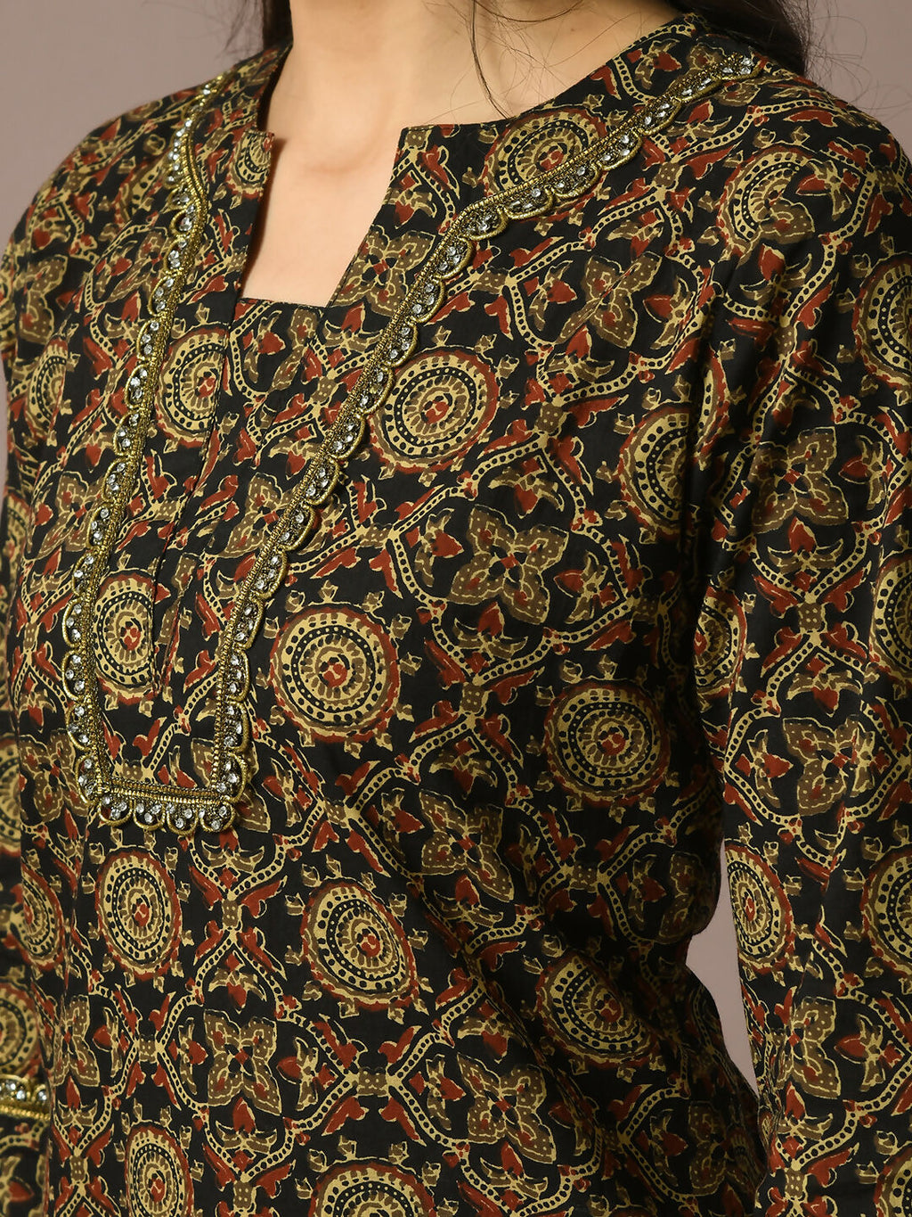 Myshka Women's Multi Printed Cotton Straight Party Kurta Set