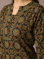 Myshka Women's Multi Printed Cotton Straight Party Kurta Set