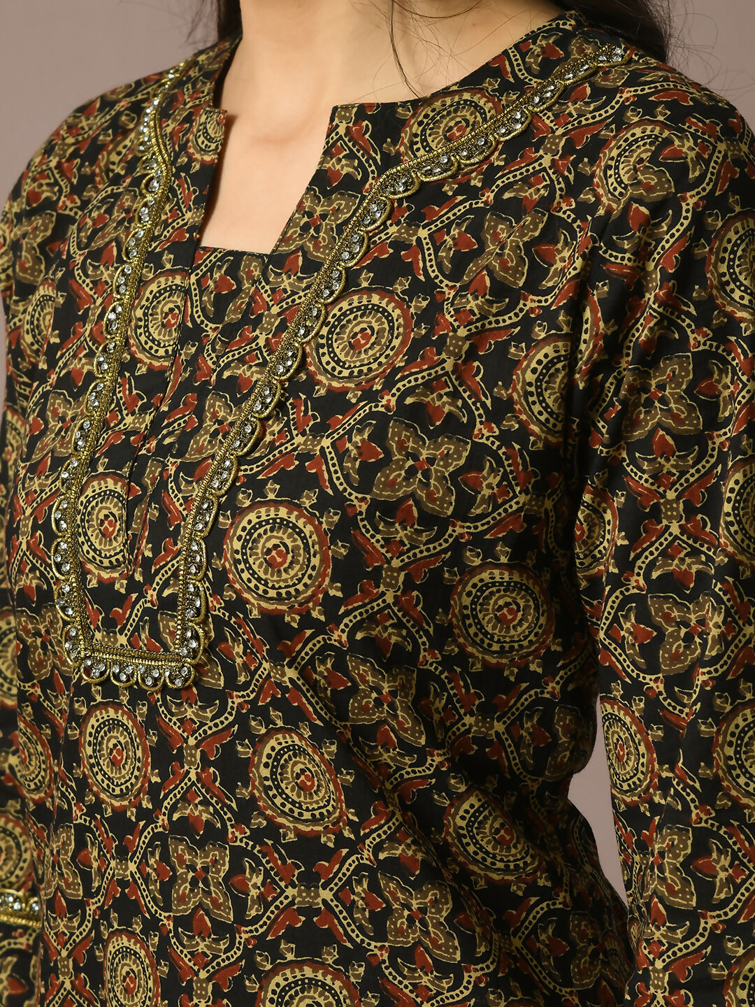 Myshka Women's Multi Printed Cotton Straight Party Kurta Set