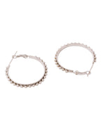NVR Women's Set of 2 Gold & Silver Beaded Circular Hoop Earrings - Distacart
