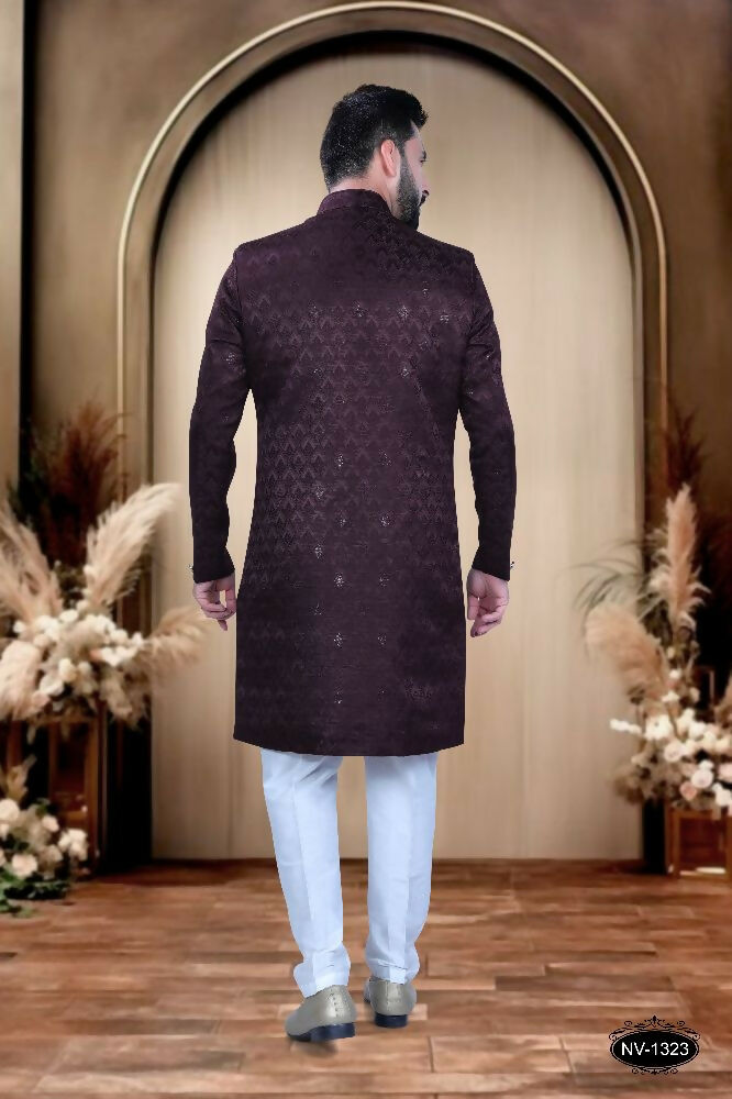 Joban Fashion Men's Wine TR Kurta with Pyjama