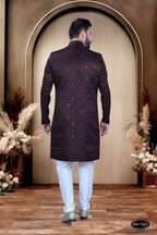 Joban Fashion Men's Wine TR Kurta with Pyjama