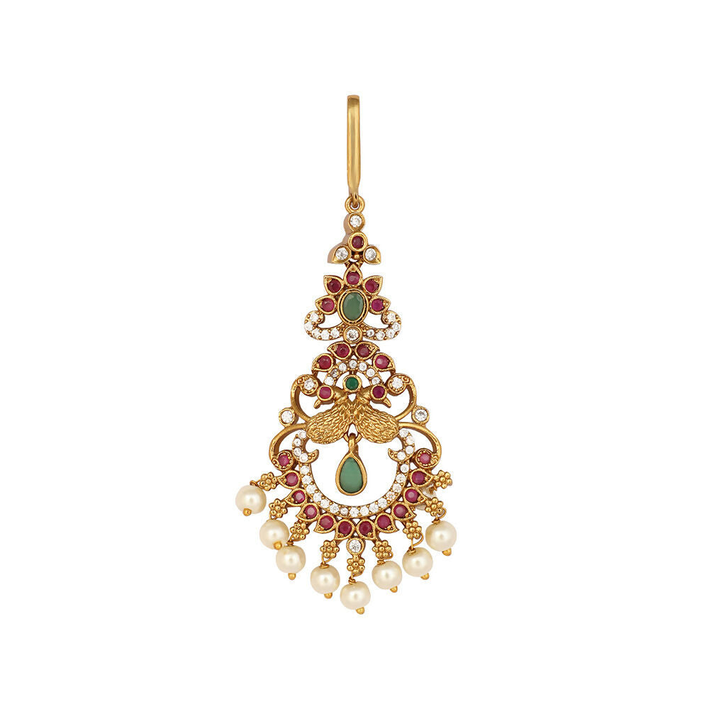 Nuyug 18K Gold Plated Ethereal Dual Color Maang Tikka - Distacart