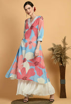 Joban Fashion Print Maslin Kurta Set
