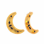 Nuyug 22K Gold-Plated Stone Studded Crescent Shaped Stud Earrings - Distacart