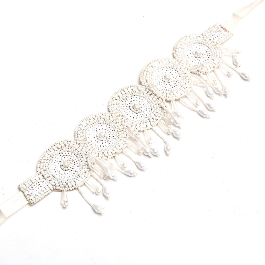 Mominos Fashion Johar Kamal Handicraft Off White/Golden Pearls Necklace with Earrings For Women - Distacart