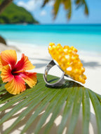 Inhanns Rang-E-Roshan Adjustable Ring – Handmade Crystal Statement Ring - Yellow
