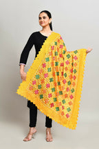 Joban Fashion Multi Color Cotton Embroidery Work Phulkari Dupatta