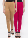 TAG 7 Women Pack Of 2 Solid Churidar-Length Leggings
