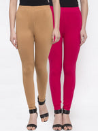 TAG 7 Women Pack Of 2 Solid Churidar-Length Leggings