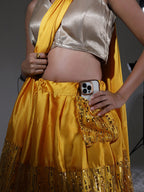 Tikhi Imli Satin embroidered Ready to Wear Saree - Distacart