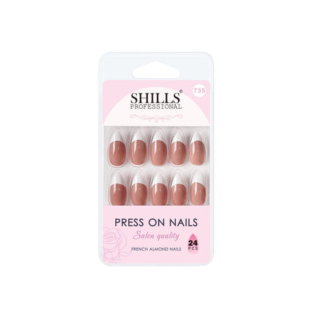 Shills Professional Reusable Press On Nails French Almond - SPN735