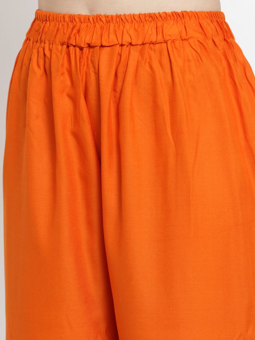 TAG 7 Women Orange Solid Wide Leg Palazzos