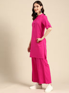 Sangria Women Pure Cotton Kurta with Palazzos