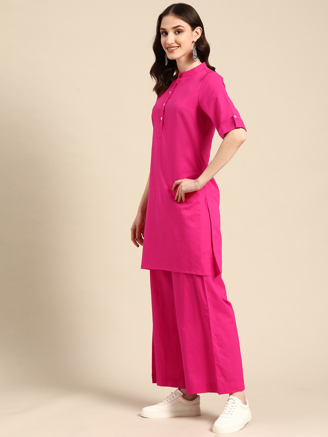 Sangria Women Pure Cotton Kurta with Palazzos