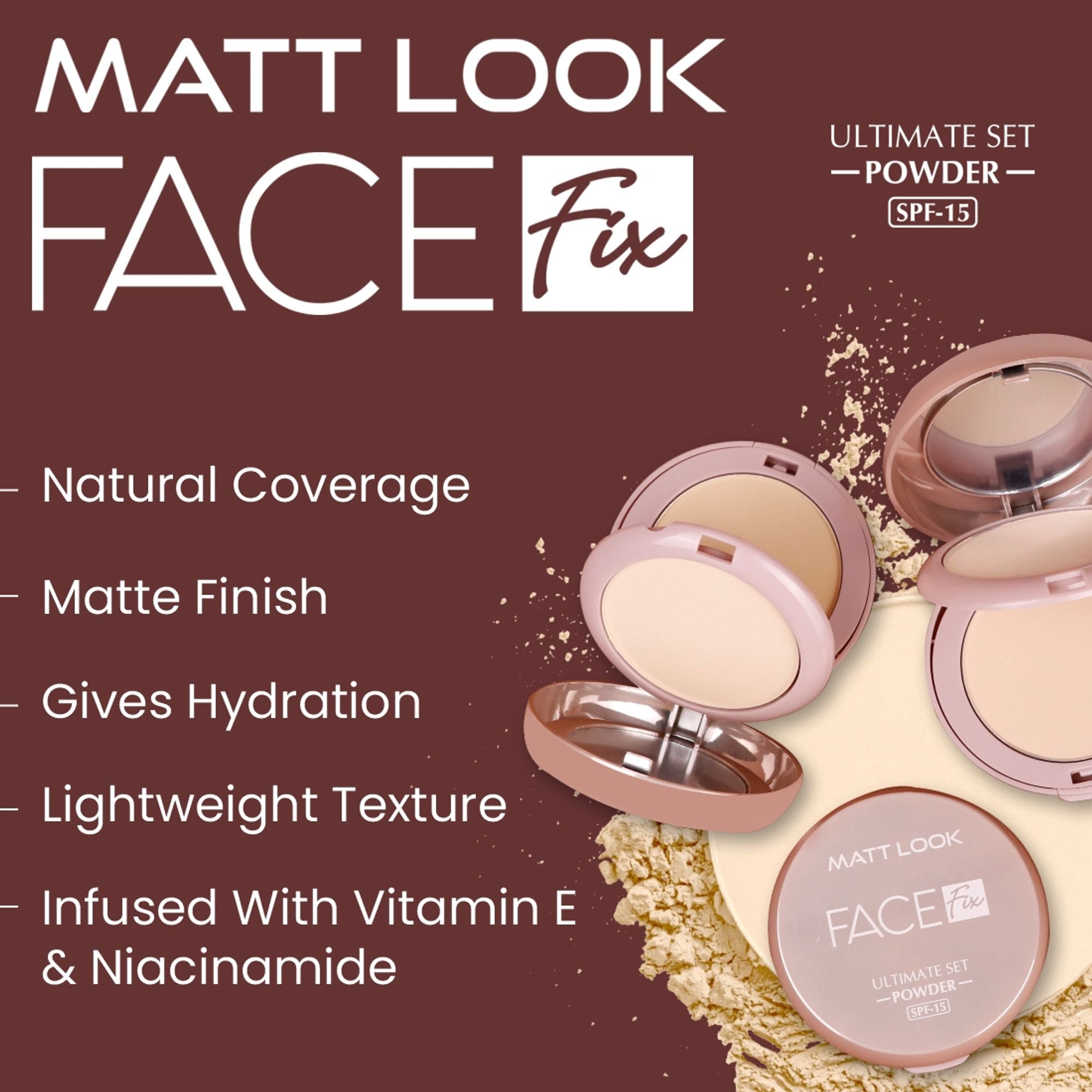Matt Look Face Fix Ultimate Set Compact Powder - Cool Sand