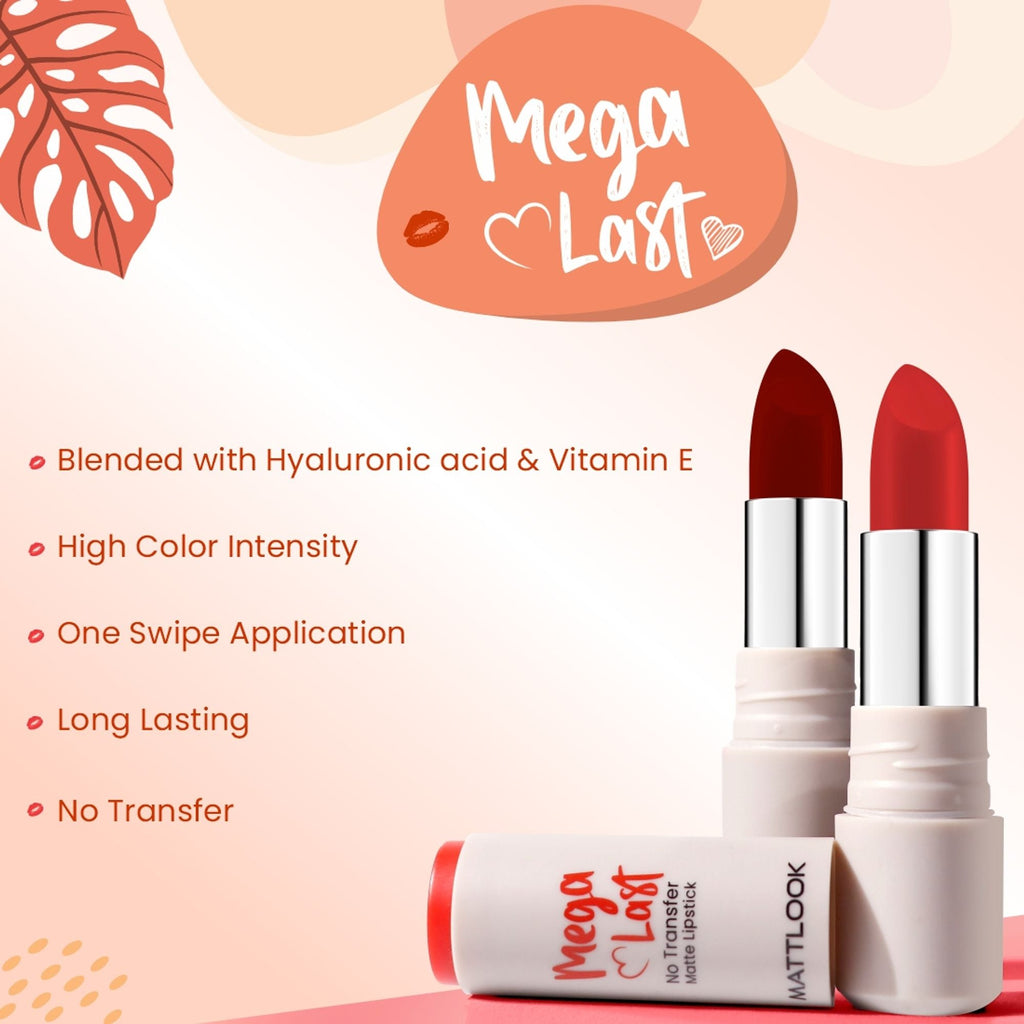 Matt Look Mega Last No Transfer Matte Lipstick - Hollywood Maroon