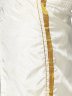 Sethukrishna Boys Maroon & White Solid Shirt and Dhoti Set