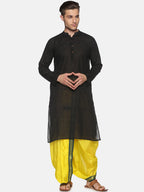 Sethukrishna Men Yellow & Green Solid Readymade Dhoti Pant - Distacart