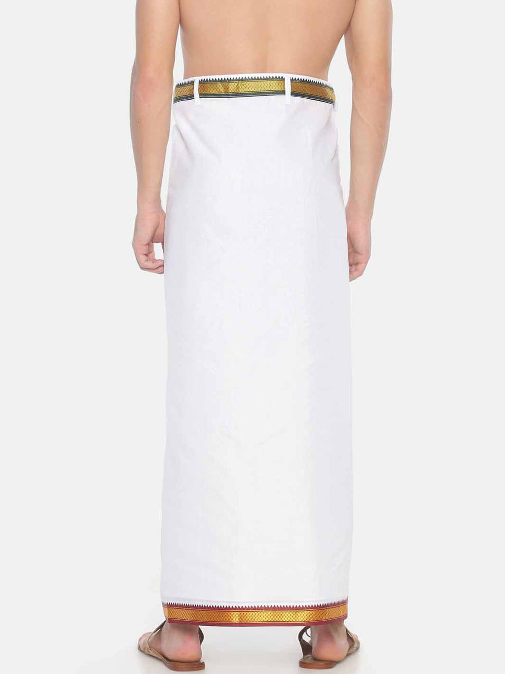 Sethukrishna White Solid Readymade Pocket Dhoti For Men - Distacart