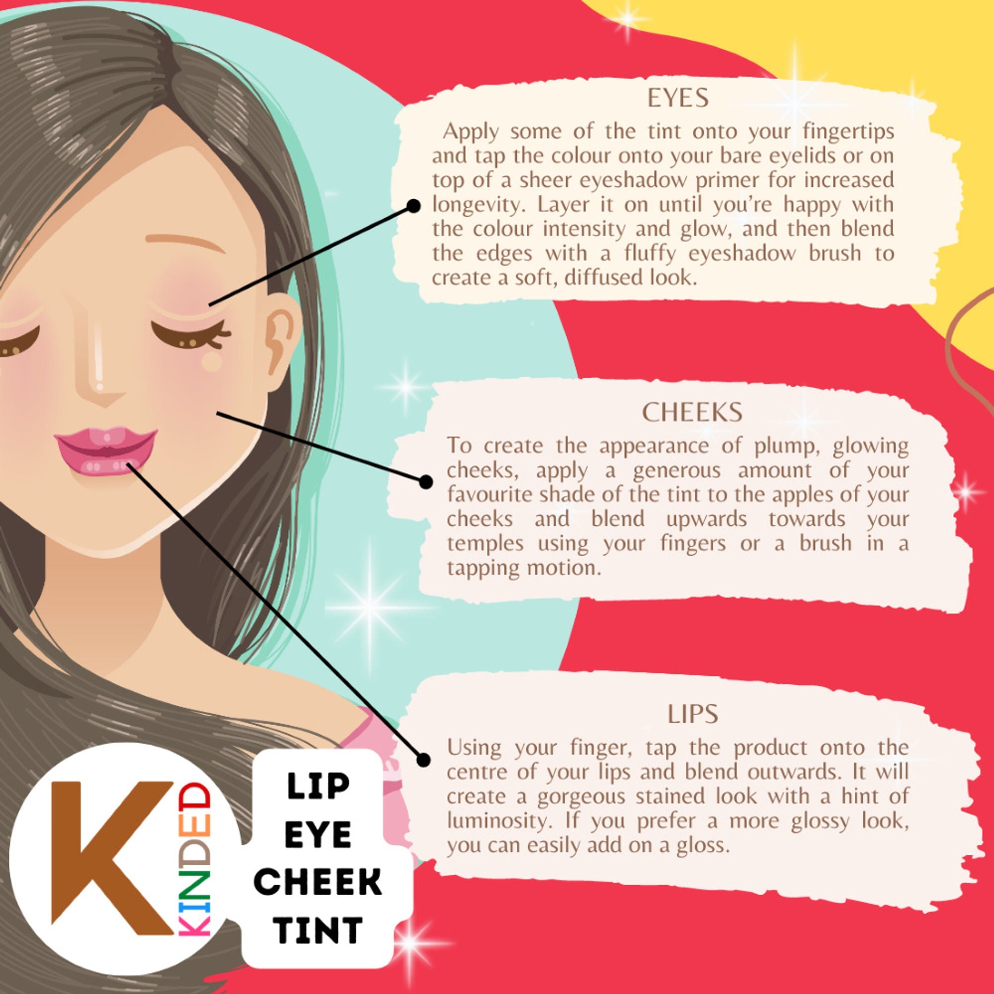 KINDED Lip, Eye & Cheek Tint with Vitamin-E Enriched - 07 Choco Brown