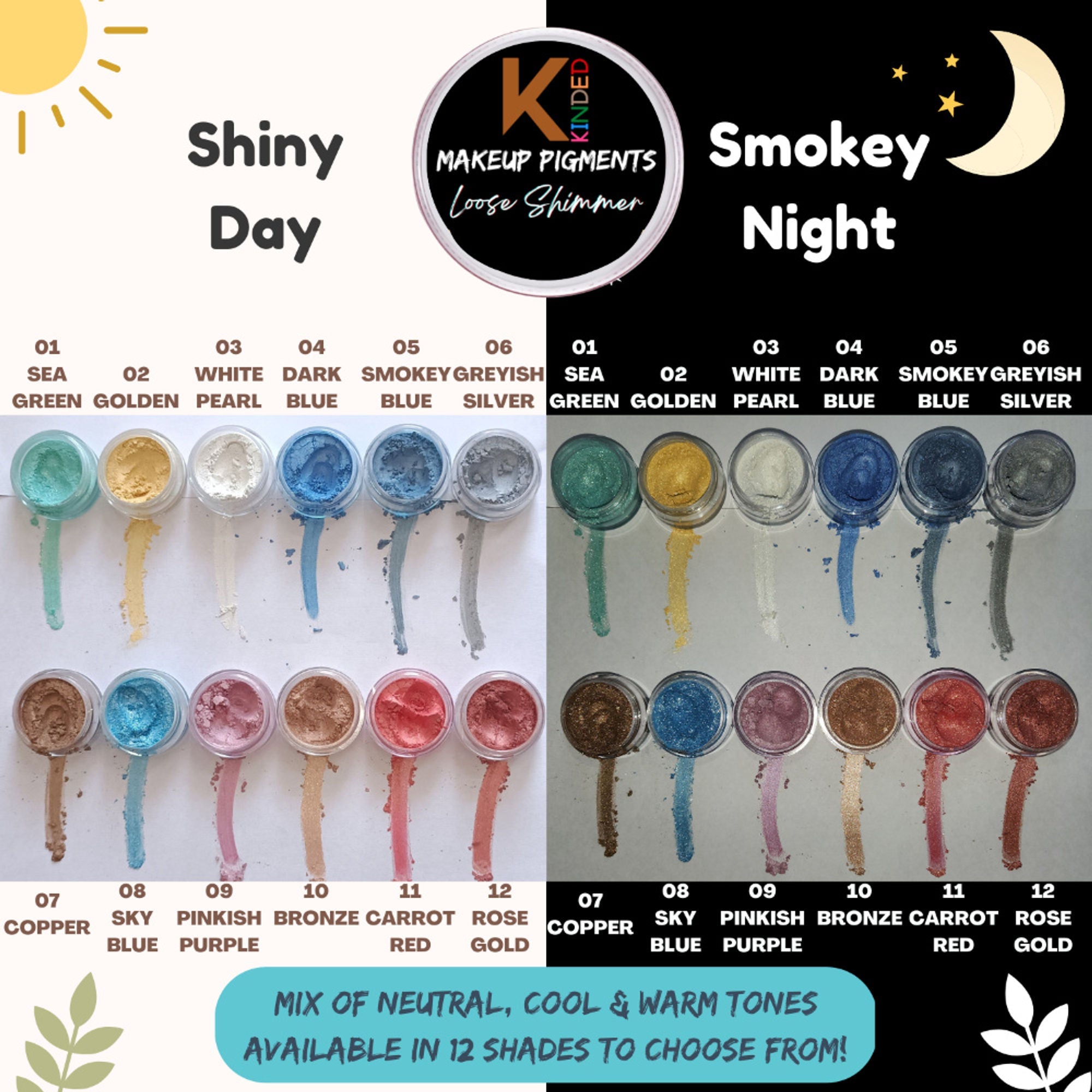 kinded loose shimmer makeup foil pigments powder golden