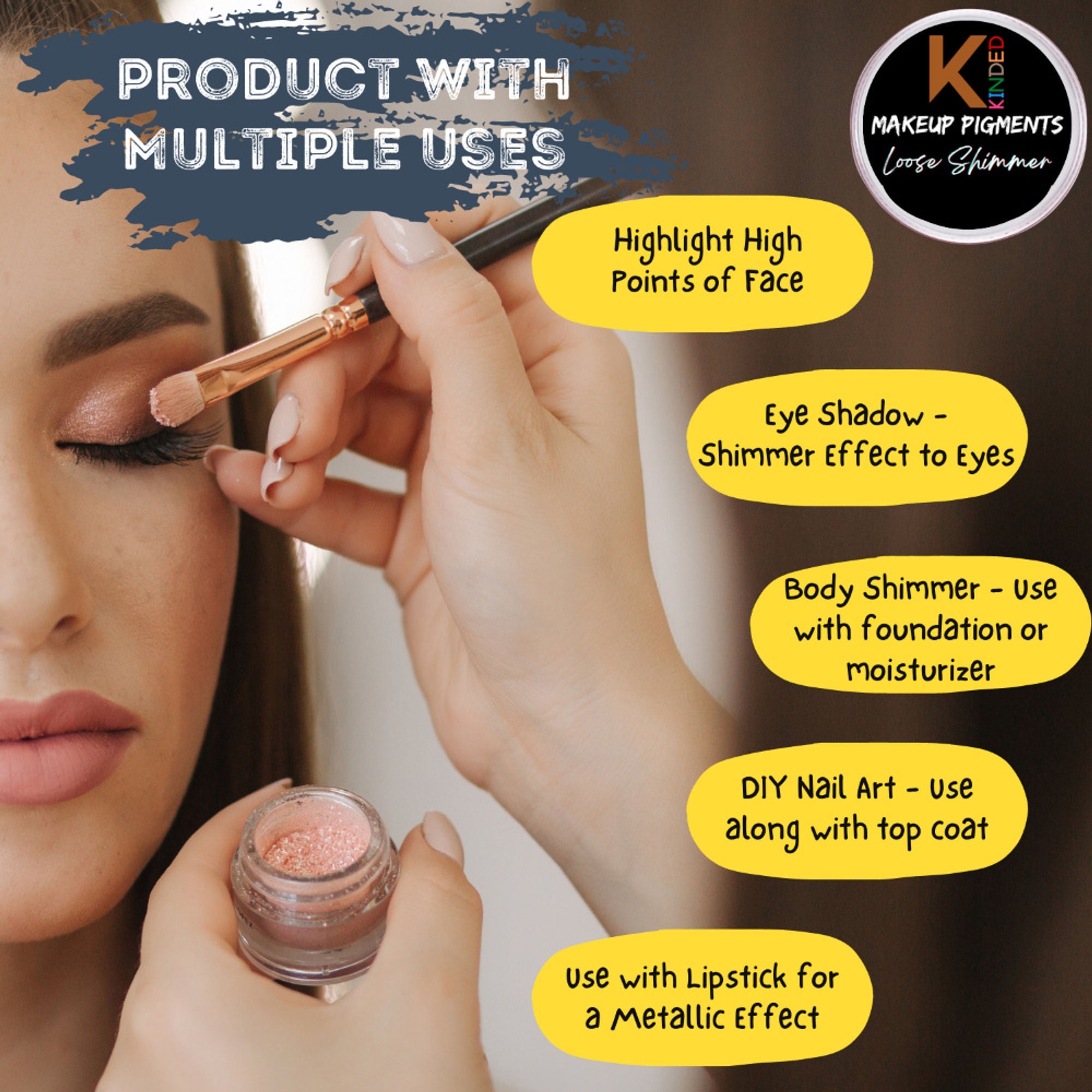 kinded loose shimmer makeup foil pigments powder bronze