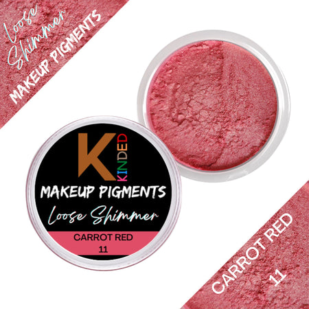 KINDED Loose Shimmer Makeup Foil Pigments Powder - Carrot Red