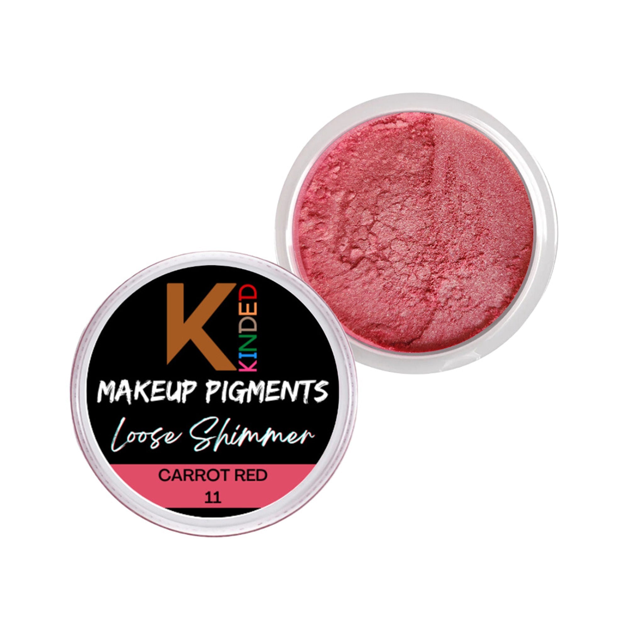 kinded loose shimmer makeup foil pigments powder carrot red