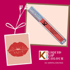 KINDED Liquid Lip Colour Lipstick Lip Gloss - 03 Vermilion Red