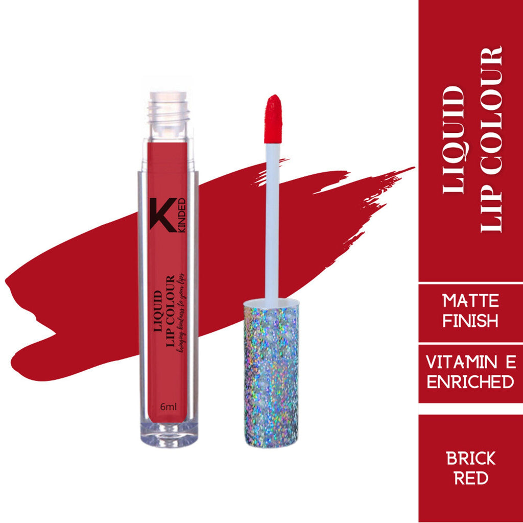 KINDED Liquid Lip Colour Lipstick Lip Gloss - 04 Brick Red