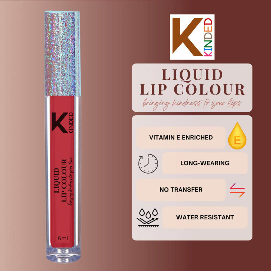 KINDED Liquid Lip Colour Lipstick Lip Gloss - 04 Brick Red