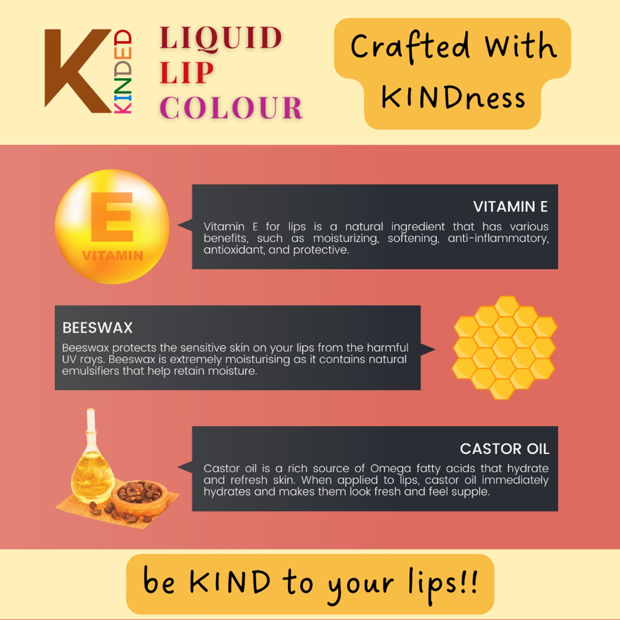 KINDED Liquid Lip Colour Lipstick Lip Gloss - 05 Rust Crust