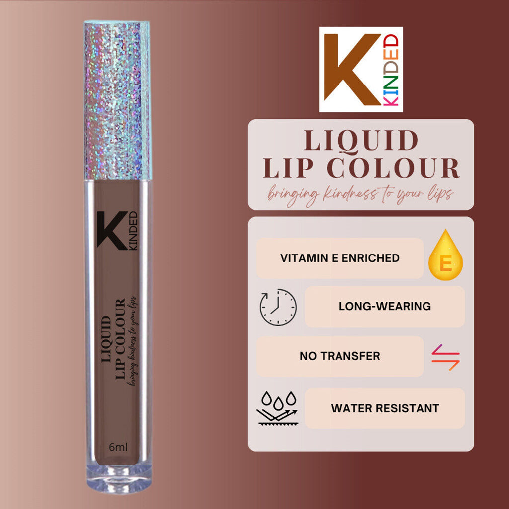 KINDED Liquid Lip Colour Lipstick Lip Gloss - 07 Choco Brown