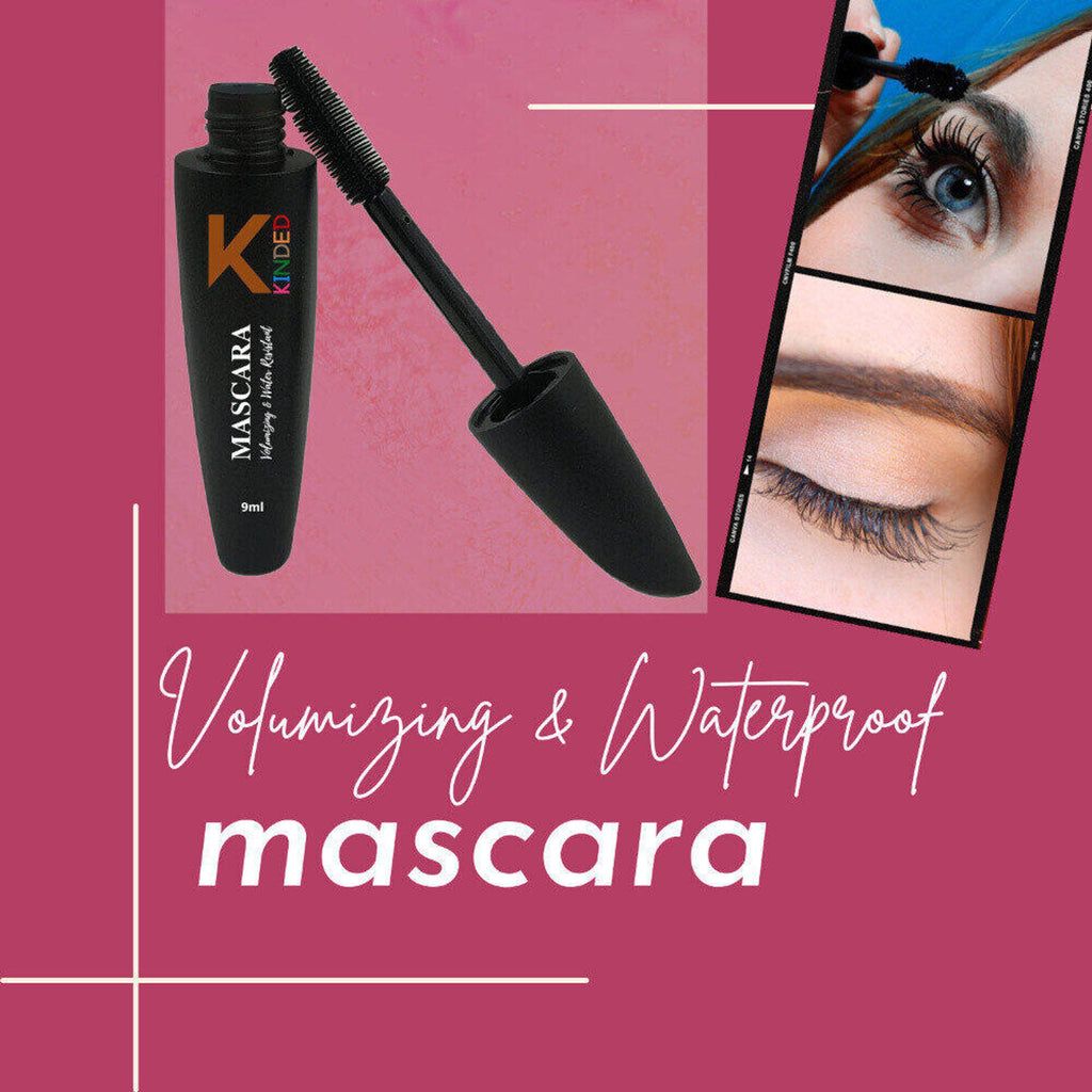 KINDED Volumizing & Waterproof Long Lasting Smudgeproof Mascara - Black