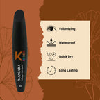 KINDED Volumizing & Waterproof Long Lasting Smudgeproof Mascara - Black