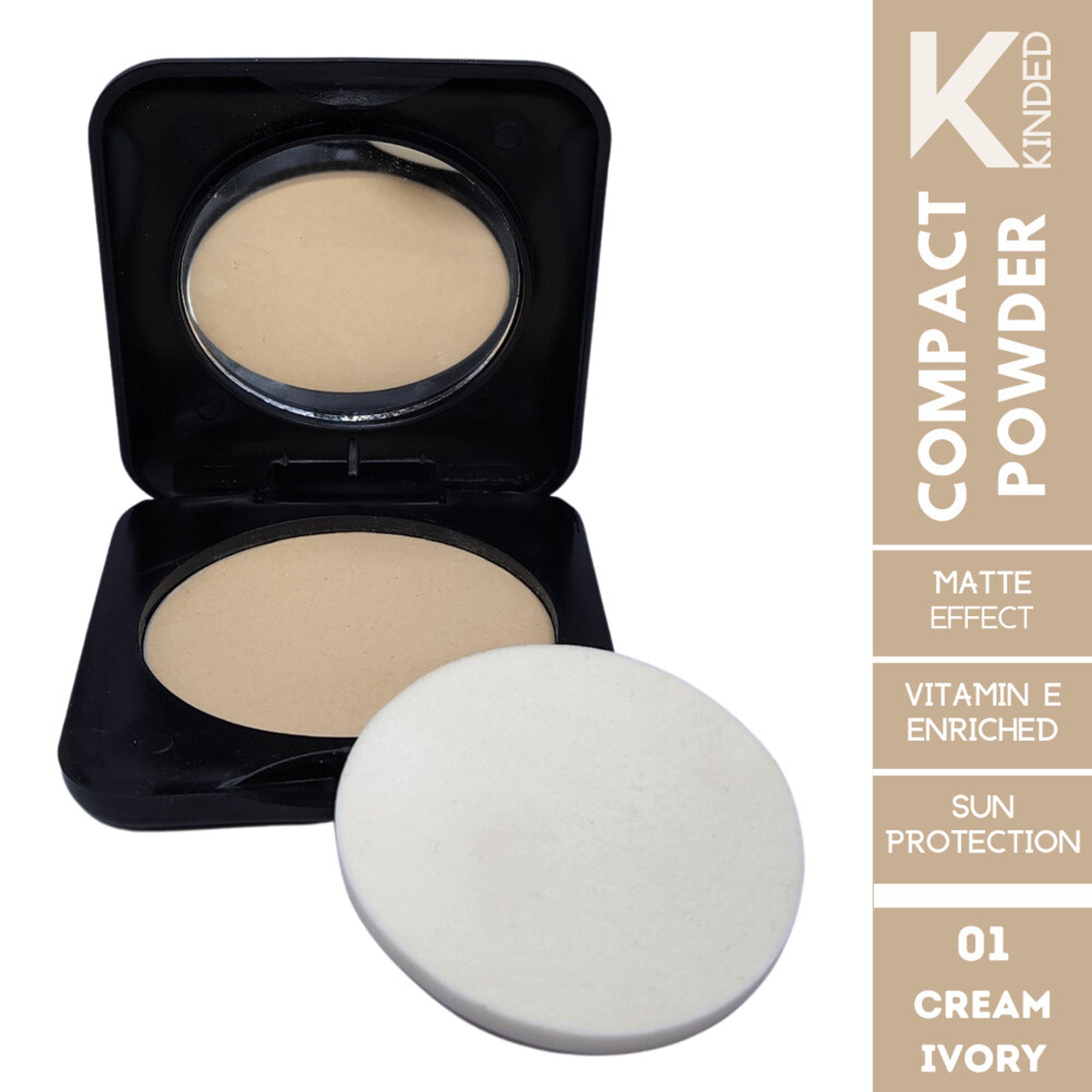 kinded sun protection compact powder with vitamin e 01 cream ivory