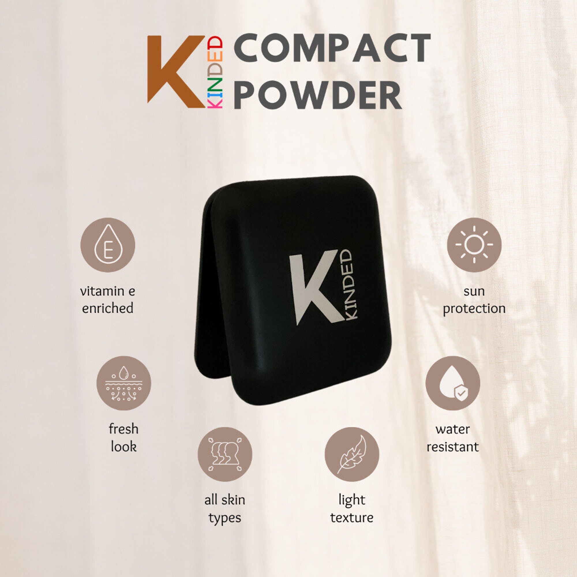 kinded sun protection compact powder with vitamin e 01 cream ivory