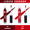 KINDED Maroon & Red Colour Liquid Sindoor Combo - Maroon & Red