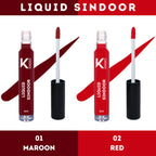 KINDED Maroon & Red Colour Liquid Sindoor Combo - Maroon & Red