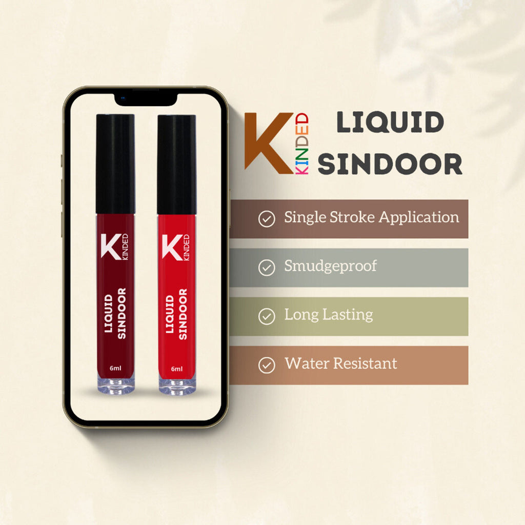 KINDED Maroon & Red Colour Liquid Sindoor Combo - Maroon & Red