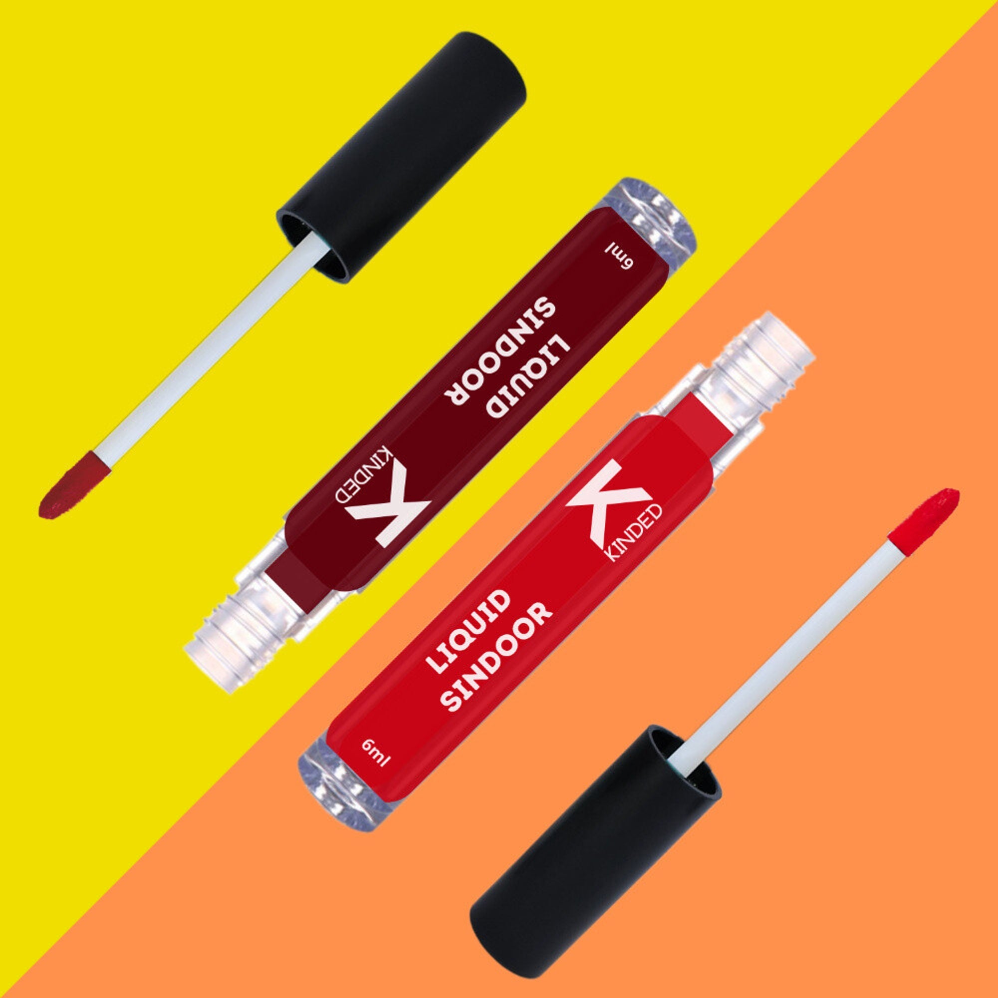 KINDED Maroon & Red Colour Liquid Sindoor Combo - Maroon & Red
